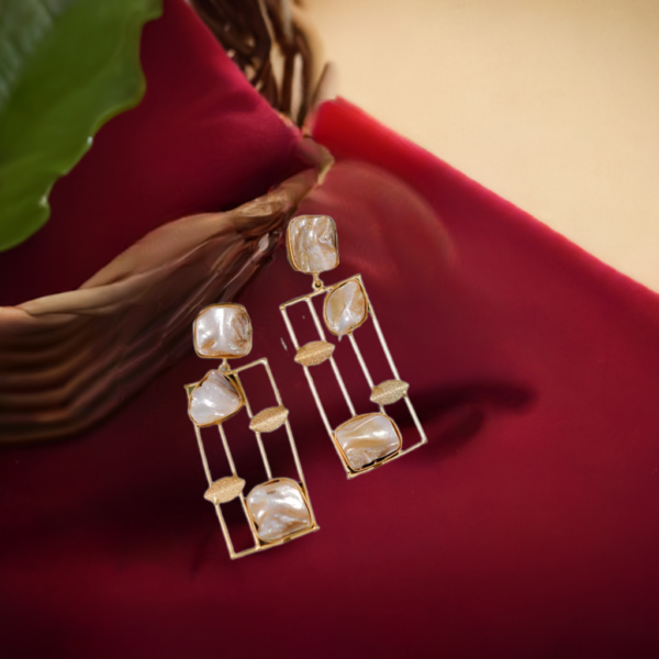 Golden Radiance Stone Earrings