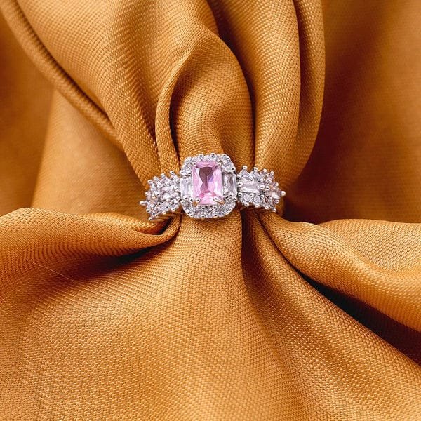 Blush Elegance Silver Ring